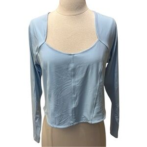 All in Motion Everyday Soft Light Blue Long Sleeve Crop Top